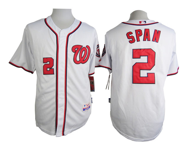 Men Washington Nationals #2 Span White MLB Jerseys->washington nationals->MLB Jersey